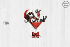 Christmas Dachshund Cocktail Funny Santa Wiener Dog PNG Product Image 1