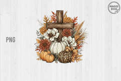Christian Fall Cross Pumpkin|Leopard Autumn Rustic Boho Product Image 1