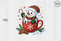 Snowman Hot Cocoa PNG|Cute Christmas Mug Clipart Holiday Product Image 2