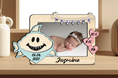 Shark SVG Baby Photo Laser Frame Gift Board Newborn Picture Product Image 2