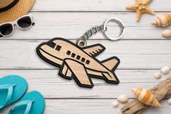 SVG Summer Airplane Travel Keychain Gift Laser Present Cute Product Image 2
