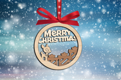 Merry Christmas Faun Deer Gifts Present Laser SVG Home Decor Product Image 2