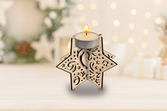 SVG Christmas Star Candle Holder Laser Winter Elements Gift Product Image 3