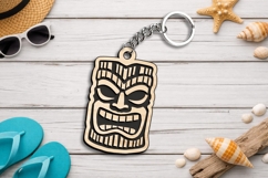 Summer Tiki Mask Keychain gift Laser SVG Present Digital Product Image 2