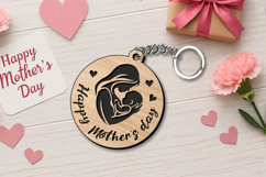 Mother's Day Keychain Gift SVG Laser holiday Present Mom Kid Product Image 2