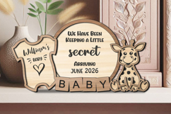 Baby Surprise Announcement Sign Giraffe Onesie SVG Laser Product Image 2