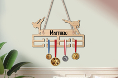 Karate Man Medal Hanger Sport Wall Decor SVG Laser Present Product Image 2
