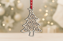 Joyful Christmas Tree Holiday SVG Laser Ornament Present Product Image 3