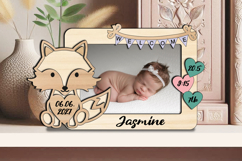 Fox SVG Baby Photo Laser Frame Gift Board Newborn Picture Product Image 2