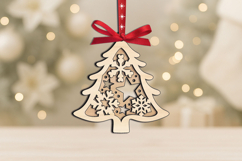 Christmas Ornament SVG Laser Gift Winter Pattern Present Product Image 2