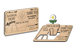3D Flower Teacher Appreciation Card SVG Laser Pop-up Gift Product Image 1
