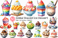 Global Shaved Ice Dessert | Watercolor Bingsoo Kakigori PNG Product Image 1