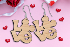 Love Text Laser SVG Valentine Earrings Present Romance Gift Product Image 2