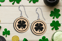 Earrings St Patrick's Day SVG Lucky Charm Present Laser Gift Product Image 2