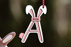 Easter Letter A Laser Basket Tag Ornament SVG Bunny Tail Product Image 2