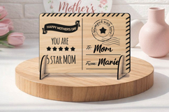5 Stars Mom Happy Mother's Day SVG Post Card Present Laser Product Image 1
