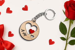Round Hearts SVG Key Chain Valentine's Day Gift Love Laser Product Image 3