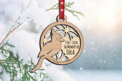 Cardinal Flowers SVG Memorial Ornament Christmas Laser Gift Product Image 4