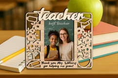 Cherry Blossom SVG Teacher Photo Frame Student School Laser Product Image 2