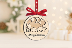 SVG Holiday Deer Gift Merry Christmas Ornament Laser Present Product Image 2