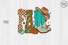 Cowboy Checkered Fall |Western Fall Cowboy Boots Hat Autumn Product Image 1