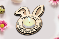 Easter Tea Candle Holder Present SVG Laser Bunny Ears Rabbit Product Image 2