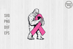 Bigfoot Breast Cancer Awareness|Sasquatch Pink Ribbon PNG Product Image 1