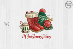 Christmas Vibes PNG|Cozy Winter Boots and Cocoa Clipart Product Image 1