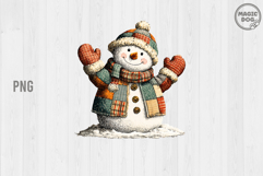 Watercolor Snowman|Christmas Holiday Cozy Winter Patchwork Product Image 1