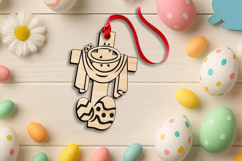 He is Risen Happy Easter Cross SVG Laser Jesus Christ Tag Product Image 3