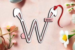 Laser Cut Letter W Easter Basket Tag Ornament SVG Bunny Gift Product Image 2