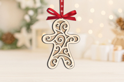 SVG Christmas Ginger Man Ornament Laser Present Holiday Gift Product Image 3