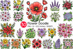 Flower Doodle | floral spring bloom botanical garden wild Product Image 1