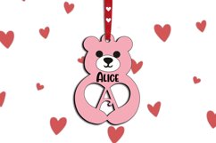 Valentine&#039;s Day Love Bear Letter A Gift Laser Alphabet SVG Product Image 3