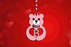 Valentine Day Letter B Love Bear Gift Laser Alphabet SVG Product Image 3