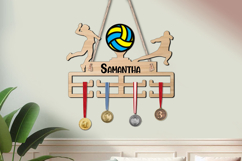 Volleyball Woman Medal Hanger Wall Stand Sign SVG Laser Gift Product Image 2