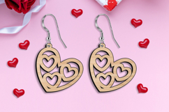 SVG Love Heart with Hearts Earring Valentine Romantic Laser Product Image 2