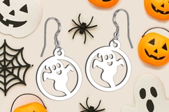 Halloween Ghost Specter Earring SVG Laser Scary Gift Present Product Image 2