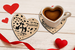 Heart Shaped Be My Valentine Coaster SVG Laser Love Romance Product Image 2