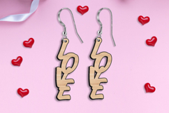 Love Text Hanging Valentine Earrings SVG Laser Romantic Gift Product Image 2