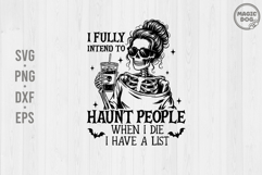 I Fully Intend To Haunt People|Halloween Messy Bun Skeleton Product Image 1