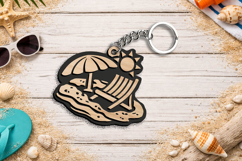 SVG Umbrella Summer Beach Keychain Gift Laser Gift Present Product Image 2