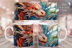 Stained Glass Dragon Mug Sublimation Wrap Product Image 1