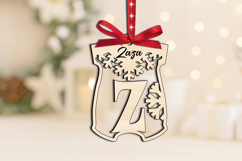 SVG Newborn Bodysuit Letter Z Laser Christmas Ornament Baby Product Image 2