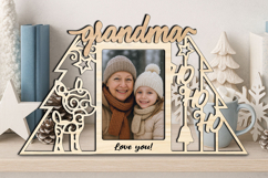 Ho Ho Ho Deer Christmas Grandma SVG Photo Frame Laser Gift Product Image 2