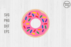 Sprinkle Donut Layered and Knockout SVG|Pink Doughnut Product Image 1