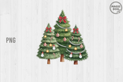 Watercolor Christmas Tree PNG|Holiday Festive Winter Tree Product Image 1