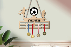 Football Man Sport Medal Hanger Wall Decor SVG Laser Present Product Image 2