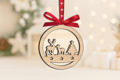 SVG Round Holiday Deer Merry Christmas Ornament Laser Gift Product Image 2