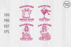 Galentine Girls Club SVG|Galentine's Day Ladies Celebrating Product Image 1